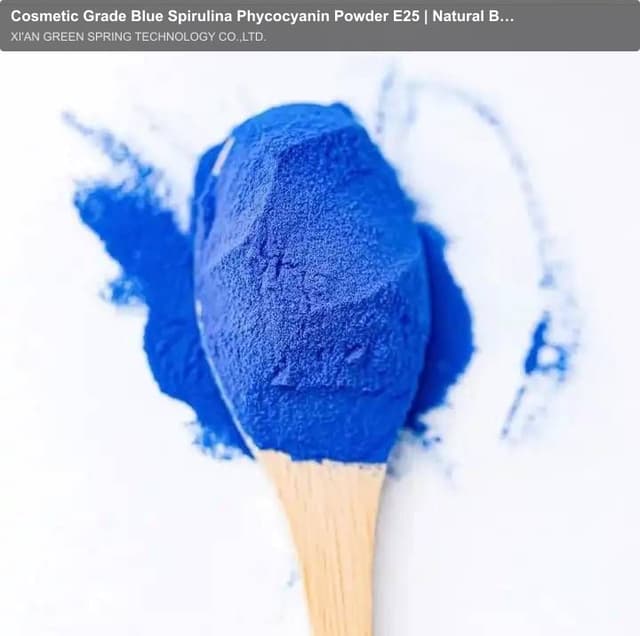 Cosmetic Grade Blue Spirulina Phycocyanin Powder E25 | Natural Blue Spirulina Extract | Green Spring Technology