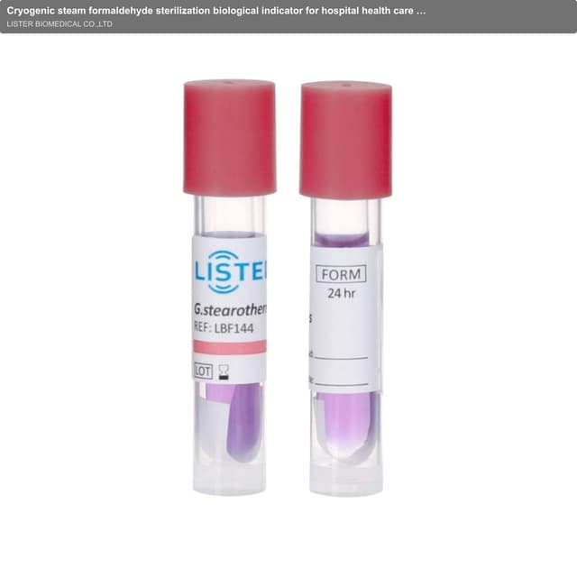 Cryogenic steam formaldehyde sterilization biological indicator for hospital health care biopharmaceutical medical devices