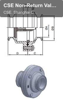 CSE Non-Return Valve PG TYPE CHECK VALVE MIDDLE FLANGE TYPE/CLAMP END