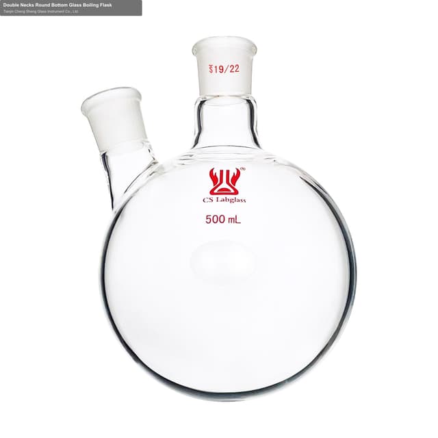 Double Necks Round Bottom Glass Boiling Flask