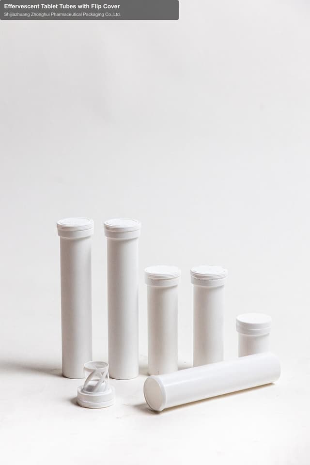 Effervescent Tablet Tubes with Flip Cover