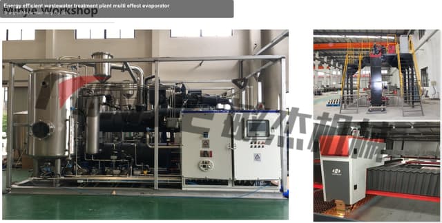 Energy efficient wastewater treatment plant multi effect evaporator