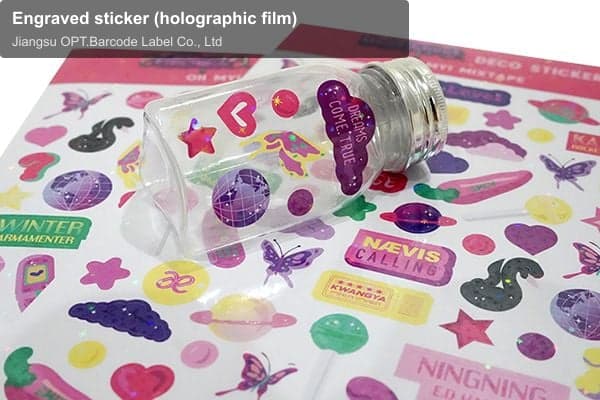 Engraved sticker (holographic film)
