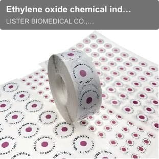 Ethylene oxide chemical indicator label lead-free and non-toxic|red to blue indication|medical sterilization process verification only