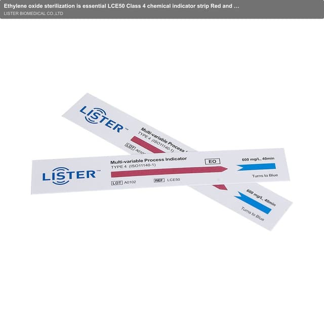 Ethylene oxide sterilization is essential LCE50 Class 4 chemical indicator strip Red and blue color