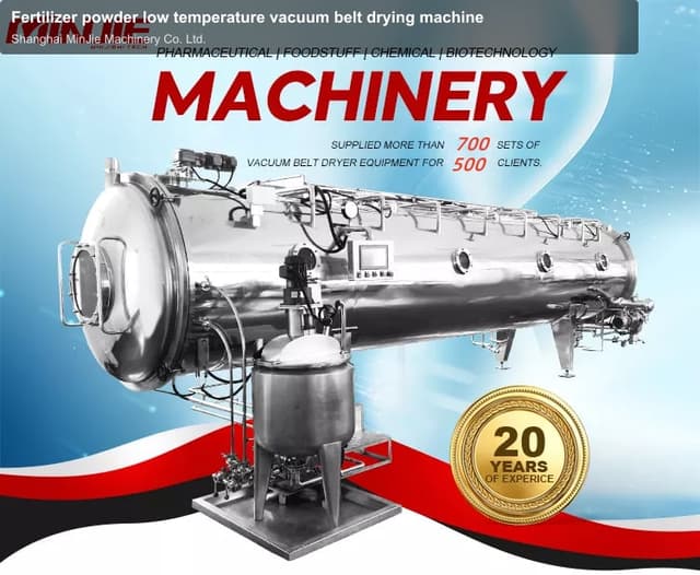 Fertilizer powder low temperature vacuum belt drying machine