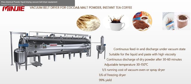 Fine chemical Powder liquid drying vacuum belt dryer equipment