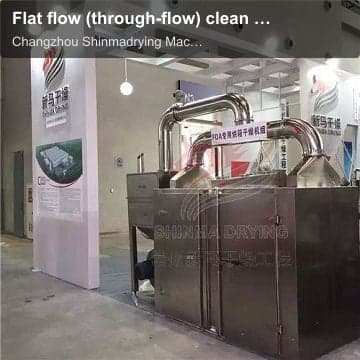 Flat flow (through-flow) clean oven