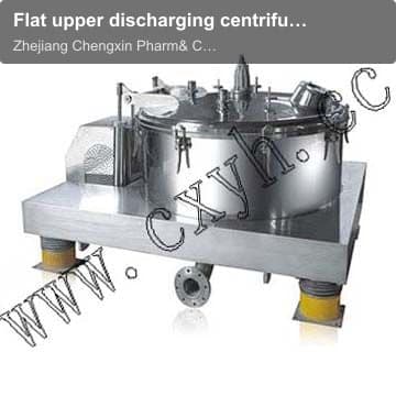 Flat upper discharging centrifuges