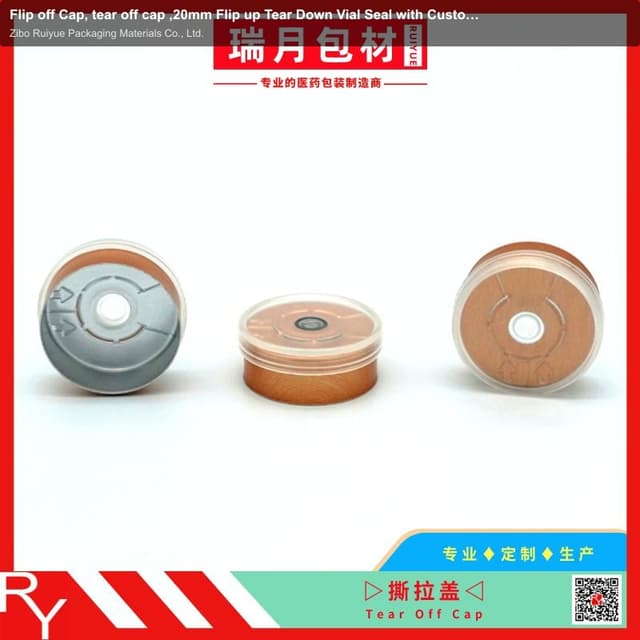 Flip off Cap, tear off cap ,20mm Flip up Tear Down Vial Seal with Custom Transparent Colour