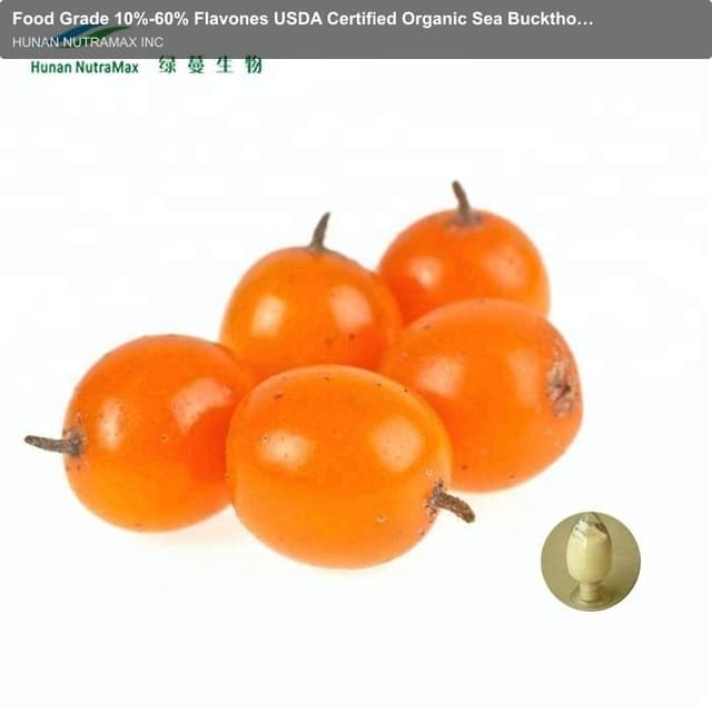 Food Grade 10%-60% Flavones USDA Certified Organic Sea Buckthorn Extract