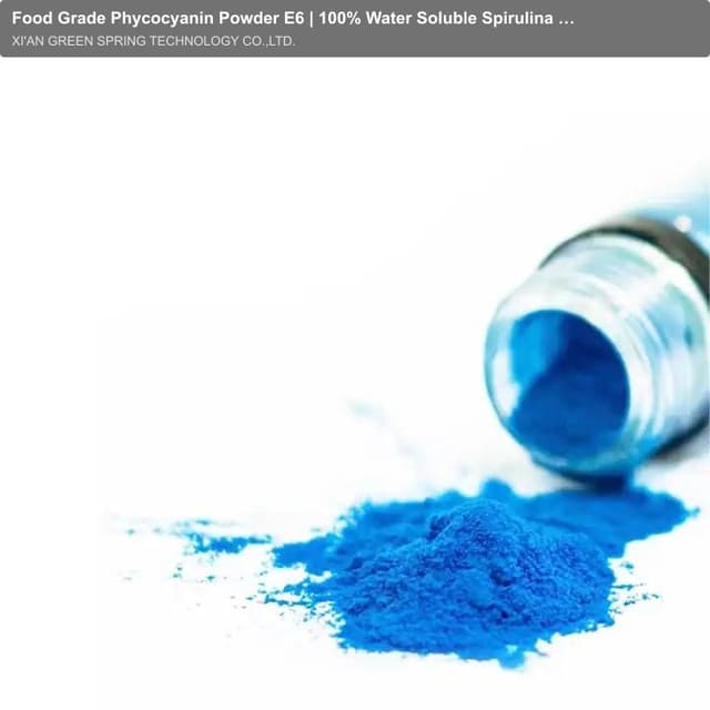 Food Grade Phycocyanin Powder E6 | 100% Water Soluble Spirulina Blue Extract | Green Spring Technology