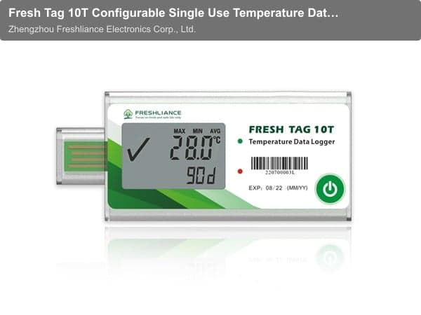 Fresh Tag 10T Configurable Single Use Temperature Data Logger