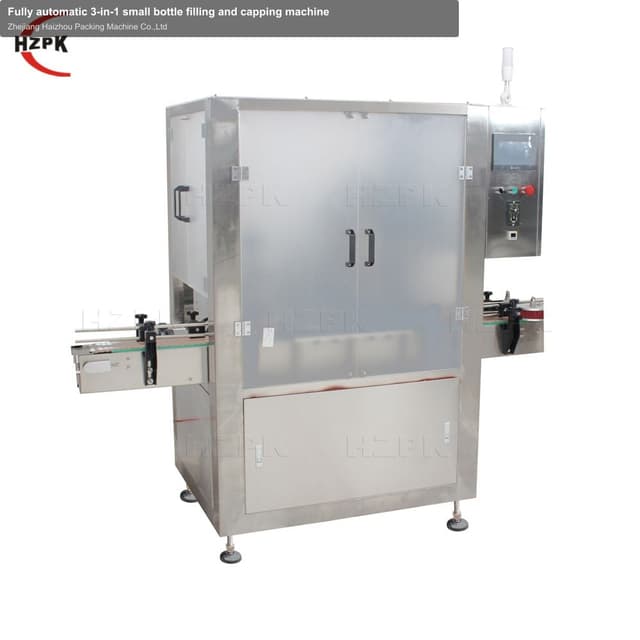 Fully automatic 3-in-1 small bottle filling and capping machine