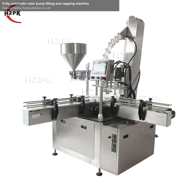 Fully automatic rotor pump filling and capping machine