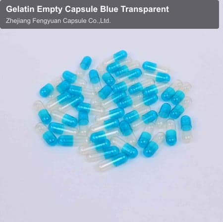 Gelatin Empty Capsule Blue Transparent