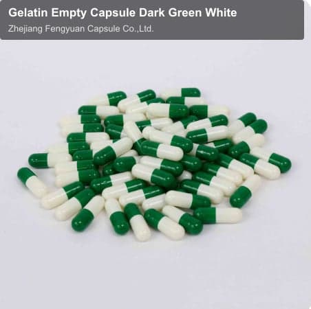 Gelatin Empty Capsule Dark Green White