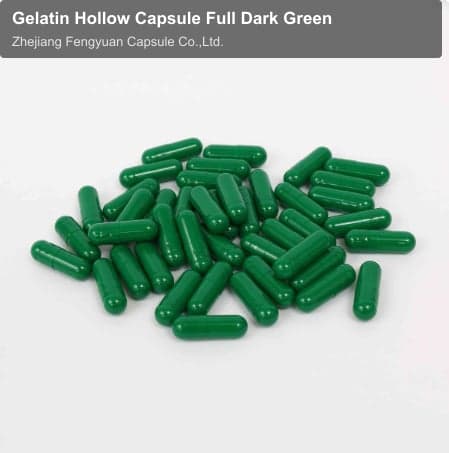 Gelatin Hollow Capsule Full Dark Green