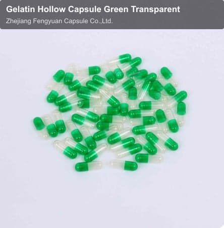 Gelatin Hollow Capsule Green Transparent