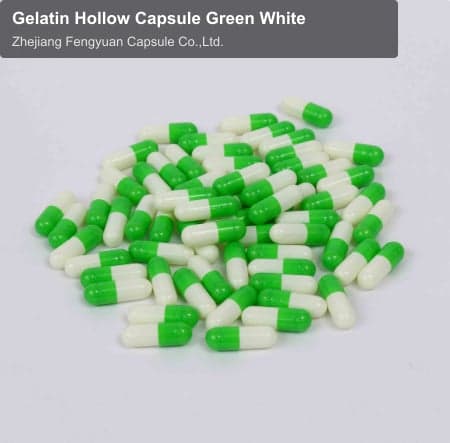 Gelatin Hollow Capsule Green White