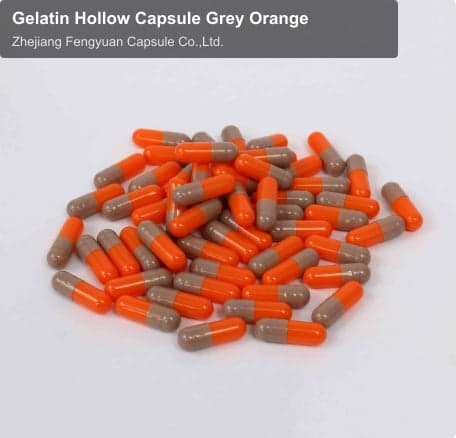 Gelatin Hollow Capsule Grey Orange