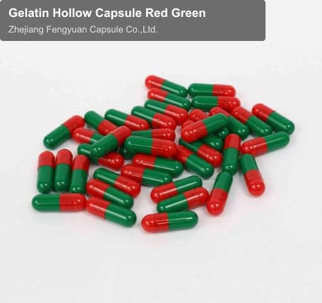 Gelatin Hollow Capsule Red Green