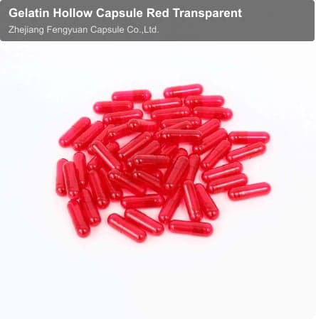 Gelatin Hollow Capsule Red Transparent