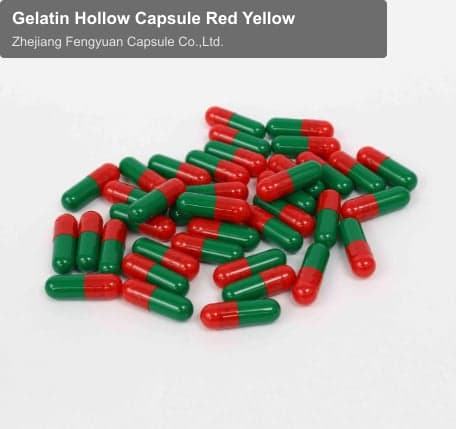 Gelatin Hollow Capsule Red Yellow
