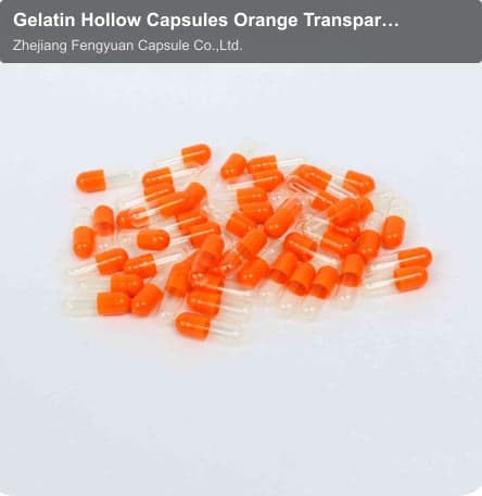 Gelatin Hollow Capsules Orange Transparent