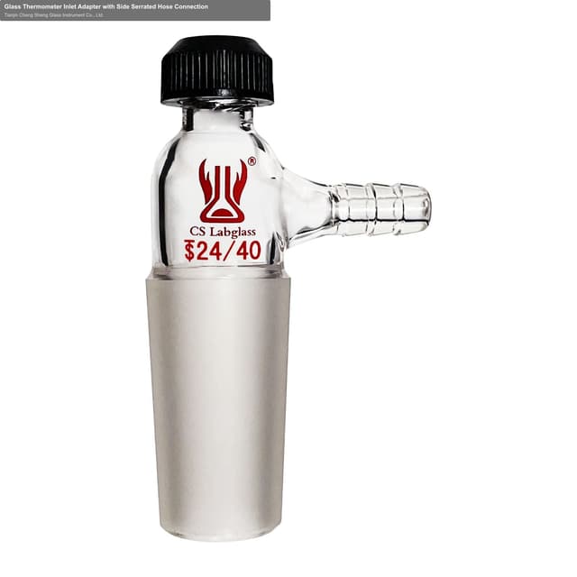 Glass Thermometer Inlet Adapter with Side Serrated Hose Connection