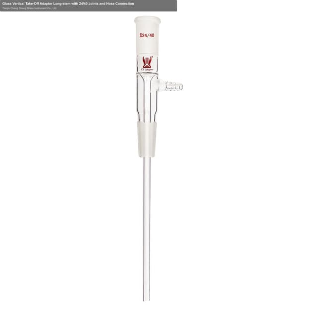 Glass Vertical Take-Off Adapter Long-stem with 24/40 Joints and Hose Connection