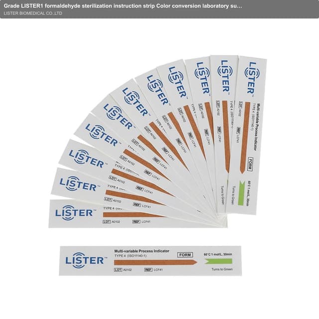 Grade LISTER1 formaldehyde sterilization instruction strip Color conversion laboratory supplies for medical sterilization and disinfection