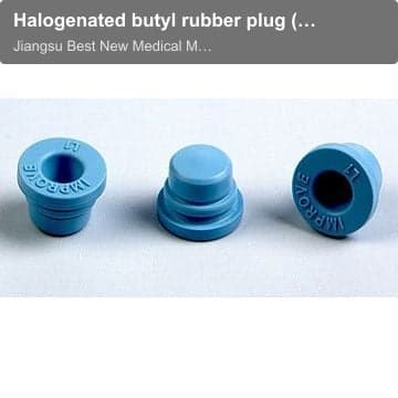 Halogenated butyl rubber plug (L1 blue) for vacuum blood collector