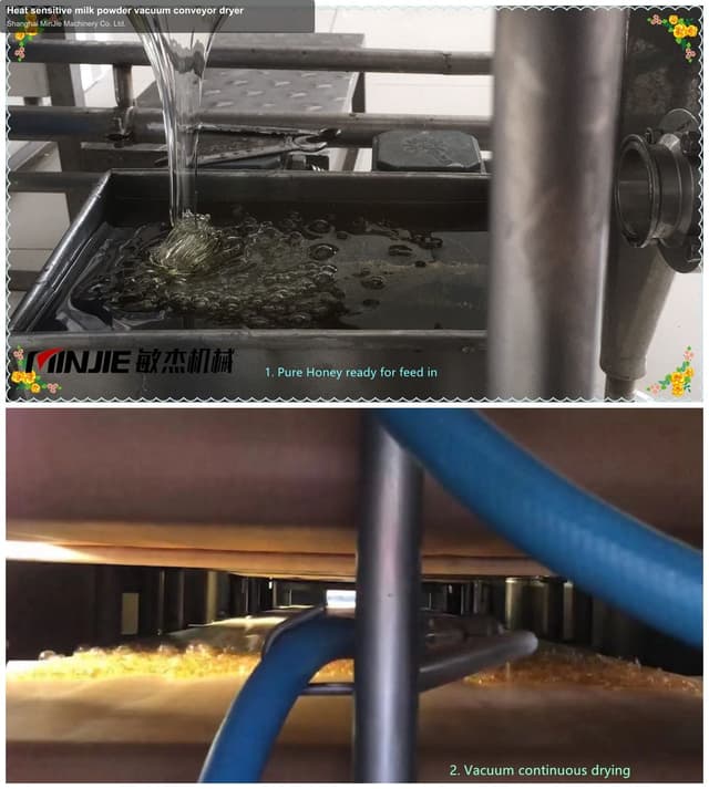 Heat sensitive milk powder vacuum conveyor dryer