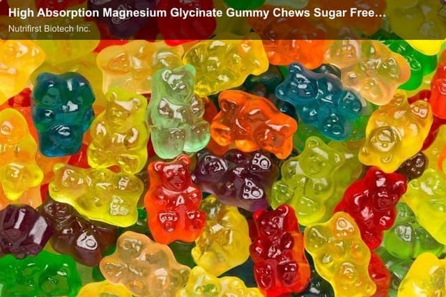 High Absorption Magnesium Glycinate Gummy Chews Sugar Free Sleep Support Daily Minerals Vitamin Vegan Dietary Supplement