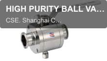 HIGH PURITY BALL VALVE - Fulled Cavity PTFE Seat, or Half Cavity Seat
