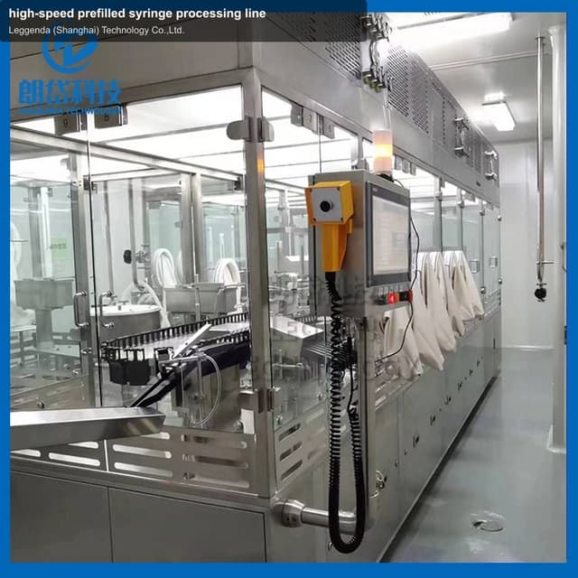 high-speed prefilled syringe processing line