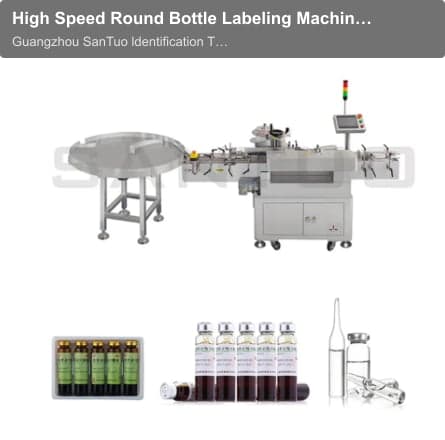 High Speed Round Bottle Labeling Machine with Feeding Turntable