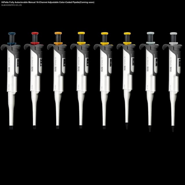 HiPette Fully Autoclavable Manual 16-Channel Adjustable Color-Coded Pipette(Coming soon)