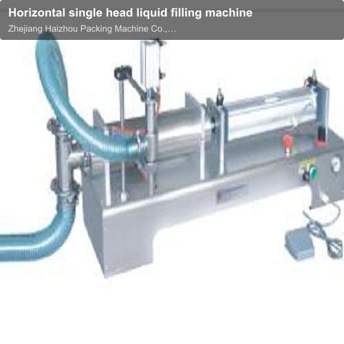 Horizontal single head liquid filling machine