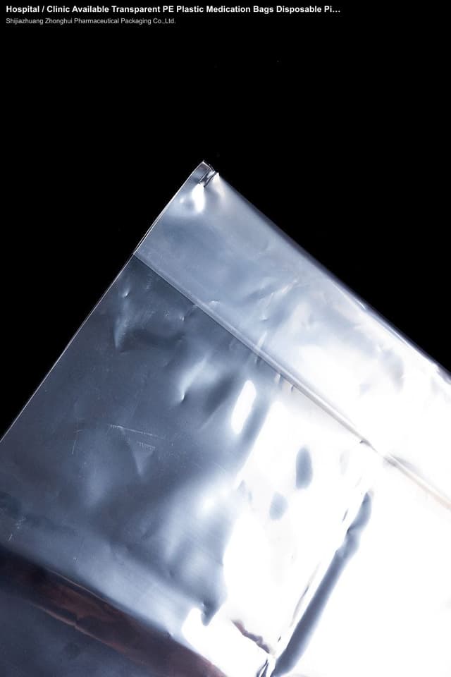 Hospital / Clinic Available Transparent PE Plastic Medication Bags Disposable Pill Crusher Pouches