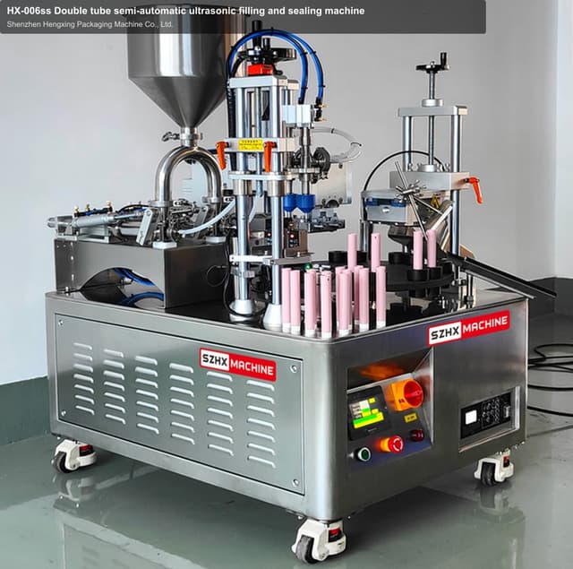 HX-006ss Double tube semi-automatic ultrasonic filling and sealing machine