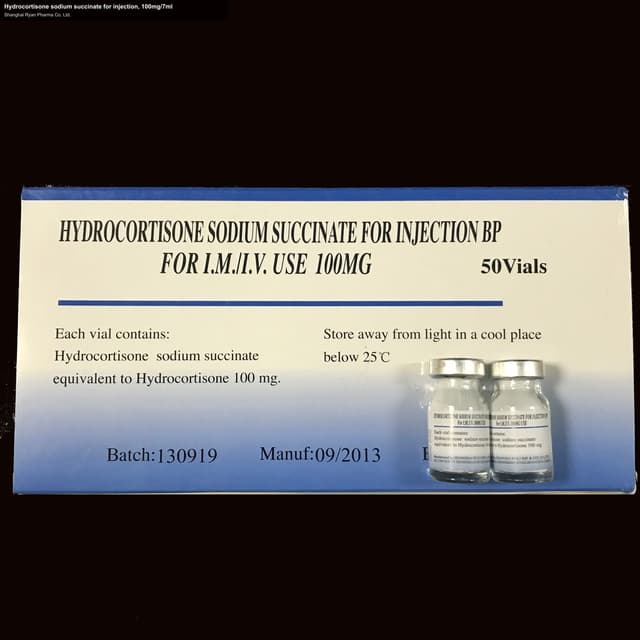 Hydrocortisone sodium succinate for injection, 100mg/7ml