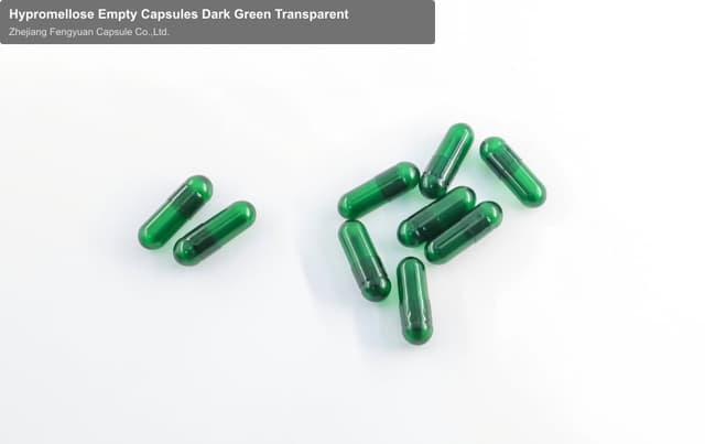 Hypromellose Empty Capsules Dark Green Transparent