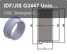IDF/JIS G3447 Unions IDF-14R RECESSLESS LINER