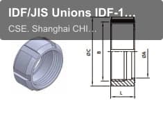 IDF/JIS Unions IDF-13R Rount nut