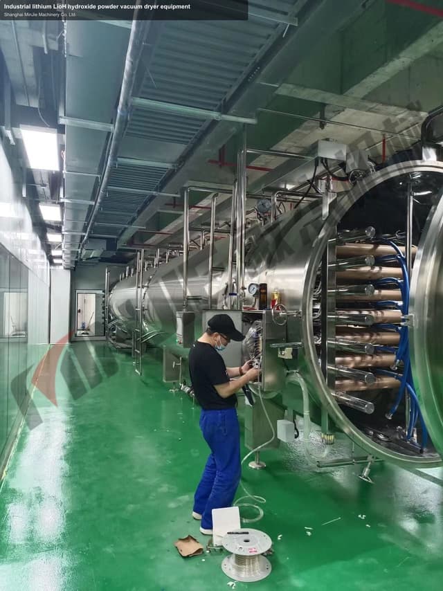 Industrial lithium LioH hydroxide powder vacuum dryer equipment