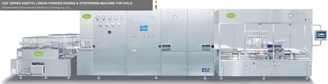 KGF SERIES ASEPTIC LINEAR POWDER DOSING & STOPPERING MACHINE FOR VIALS