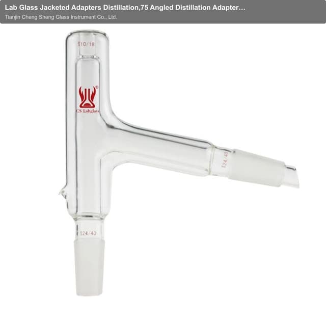 Lab Glass Jacketed Adapters Distillation,75 Angled Distillation Adapter with Jacket