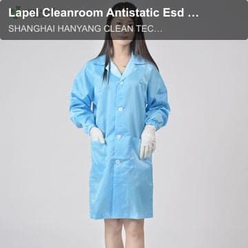 Lapel Cleanroom Antistatic Esd Autoclavable Smock